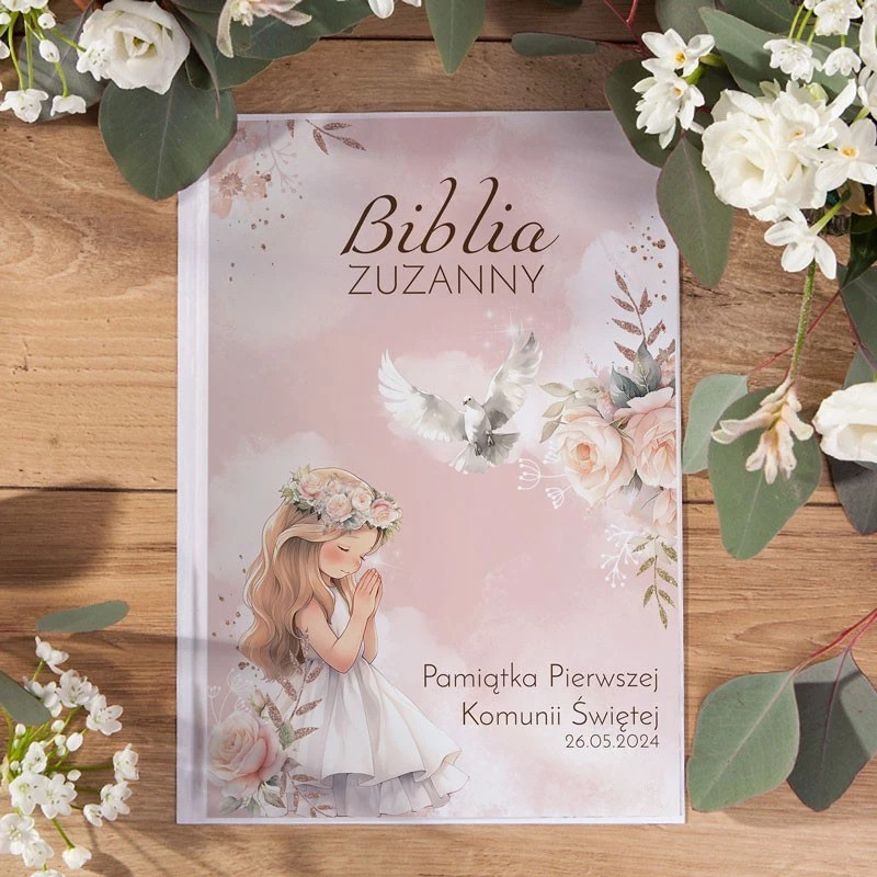 Biblia personalizowana flower girl